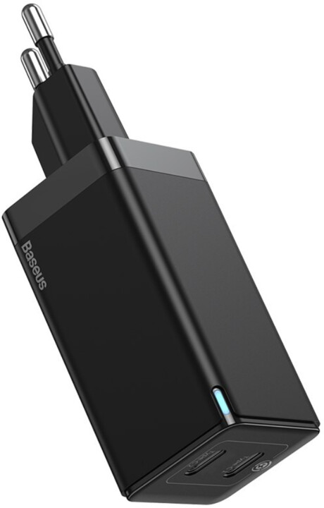 Baseus cestovní nabíječka GaN2, 2xUSB-C, 45W, černá + USB-C kabel, 60W_1664070378
