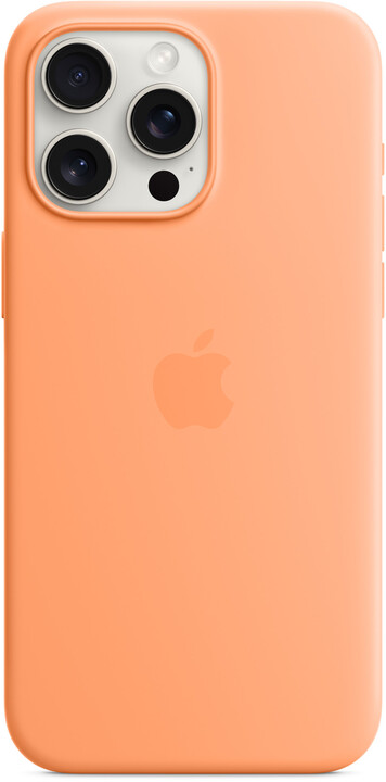 Apple Silikonový kryt s MagSafe pro iPhone 15 Pro Max, sorbetově oranžová_2084403649