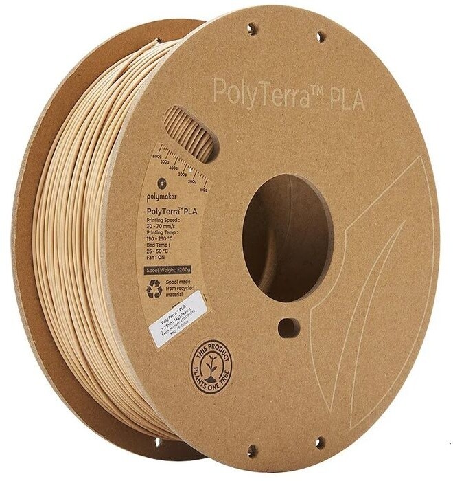 Polymaker tisková struna (filament), PolyTerra PLA, 1,75mm, 1kg, ořechová_2049538790