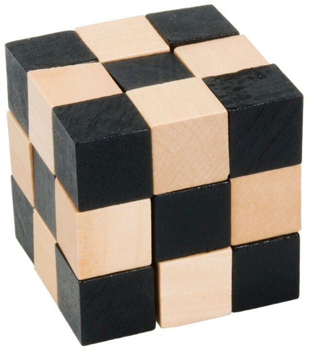 Hlavolam - Wooden cubes, natural/black_1793738222