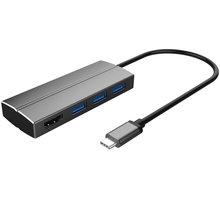 PremiumCord adaptér USB 3.1 Type-C male na HDMI female + 3x USB 3.0, aluminum_379237581