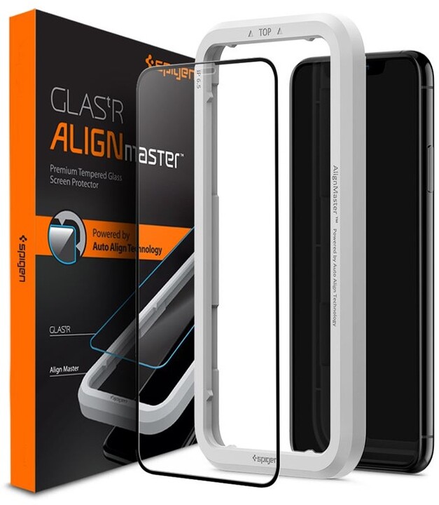 Spigen ochranné sklo AlignMaster FC pro Apple iPhone 11 Pro Max, černá_1341667419