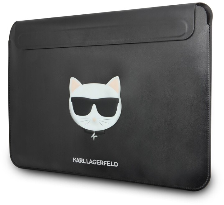 KARL LAGERFELD pouzdro Choupette Sleeve pro MacBook Air/Pro, kožené, černá_1768697351
