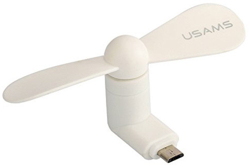 USAMS ZB021 Mobile Phone Fan USB/microUSB, bílý_1687904691