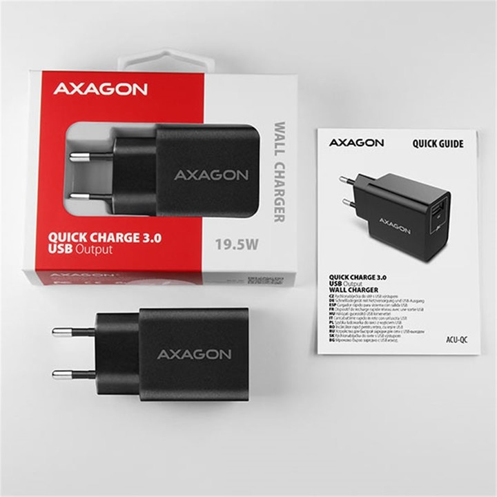 AXAGON ACU-QC, QUICK nabíječka do sítě, 1x port QC3.0/AFC/FCP/SMART, 19.5W_452862326