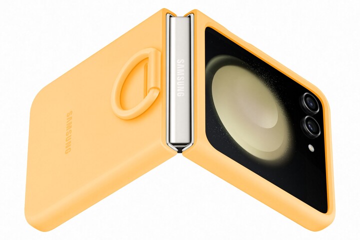 Samsung silikonový kryt s držákem na prst pro Galaxy Z Flip5, oranžová_2138487619