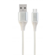 Gembird kabel CABLEXPERT USB-A - USB-C, M/M, PREMIUM QUALITY, opletený, 1m, bílá/stříbrná