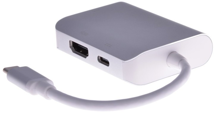 PremiumCord převodník USB3.1 typ C na HDMI + VGA + PD charge, Aluminium pouzdro_971749350