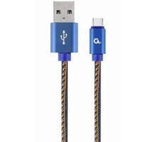 Gembird kabel CABLEXPERT USB-A - USB-C, M/M, PREMIUM QUALITY, opletený, 1m, jeans_578672265