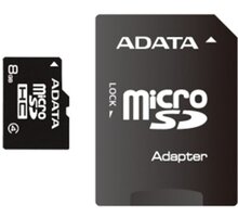 ADATA Micro SDHC 8GB Class 4 + adaptér_871097343
