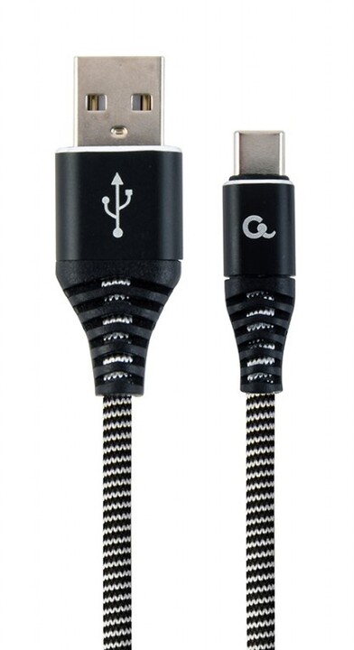 Gembird kabel CABLEXPERT USB-A - USB-C, M/M, PREMIUM QUALITY, opletený, 1m, černá/bílá_861944378