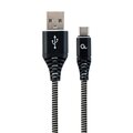 Gembird kabel CABLEXPERT USB-A - USB-C, M/M, PREMIUM QUALITY, opletený, 1m, černá/bílá_861944378