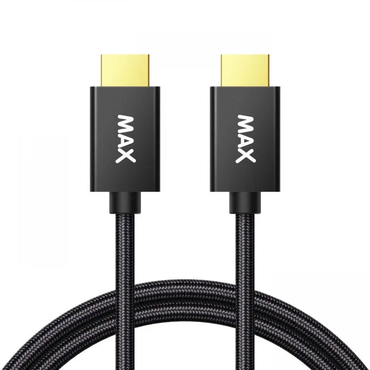MAX kabel HDMI 2.1, opletený, 3m, černá