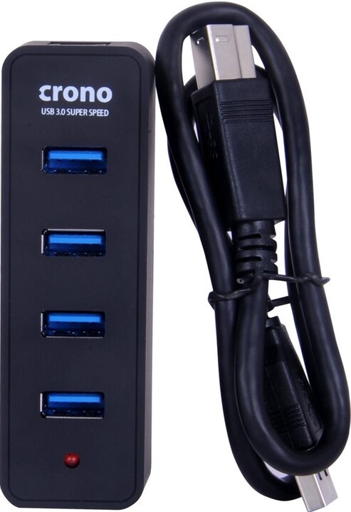 Crono USB HUB 4 porty, USB 3.0, černá_451613045