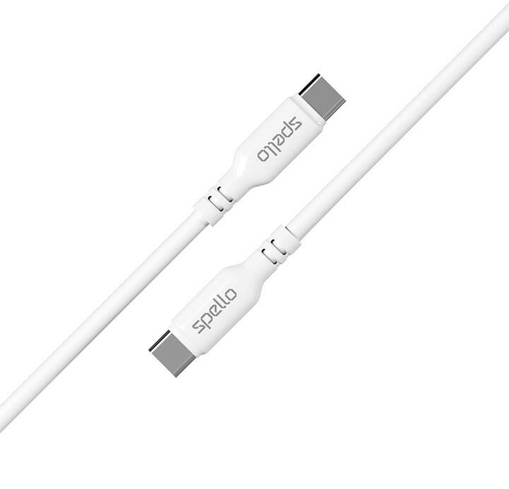 Spello nabíjecí a datový kabel USB-C, PD 60W, 1m, bílá_117698365