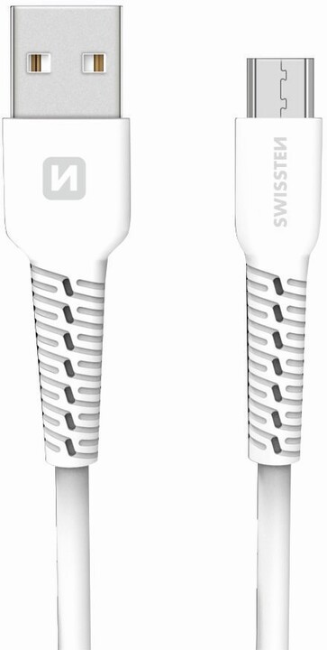 SWISSTEN datový kabel USB/micro USB, 1m, bílá_1883385606