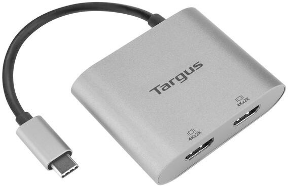 Targus adaptér USB-C - 2x HDMI, M/F, 4K, stříbrná_2144969940