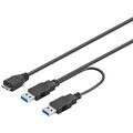 PremiumCord USB 3.0 napájecí Y kabel A/Male + A/Male -- Micro B/Mmale