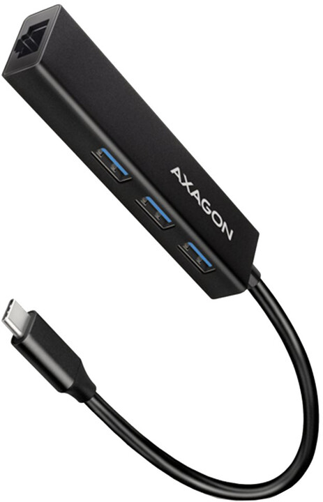 AXAGON hub, 3x USB-A + Gigabit Ethernet, kovový_1563485581