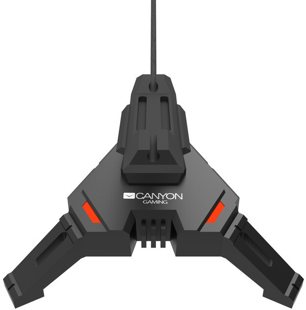 CANYON držák kabelu myši WH-100, 2v1, 4port USB hub, LED podsvícení, 1.5m kabel, černá_59565180