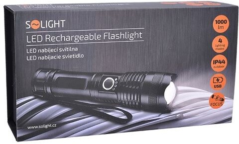 Solight LED svítilna, 1000lm, zoom, dárkové balení, nabíjecí Li-Ion_1685216656