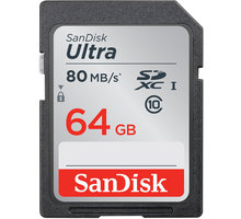 SanDisk SDXC Ultra 64GB 80MB/s UHS-I O2 TV HBO a Sport Pack na dva měsíce