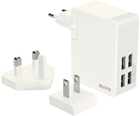 Leitz Complete - Síťový adaptér - USB - 4.8 A - 4 výstupní konektory - bílá_2029874963