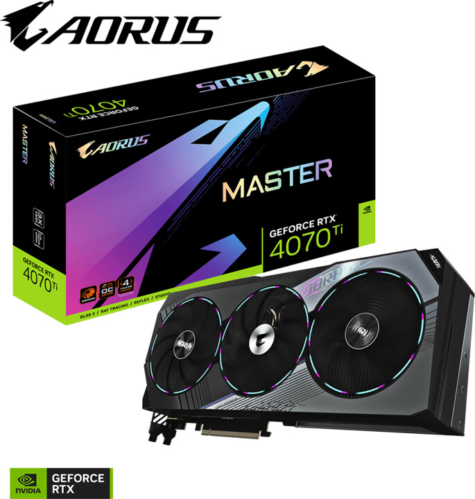 GIGABYTE GeForce AORUS RTX 4070 Ti MASTER 12G, 12GB GDDR6X_262830015