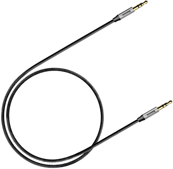 BASEUS kabel audio Yiven Series, Jack 3.5mm, M/M, 0.5m, stříbrná/černá_804354499