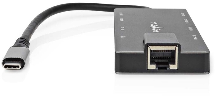Nedis Multiportový adaptér USB-C, 3xUSB-A, 2xUSB-C, HDMI, RJ45, SD &amp; MicroSD, 3.5mm jack_509784785