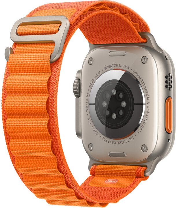 Apple Watch řemínek Alpský tah 49mm, velký, oranžová_1471596903