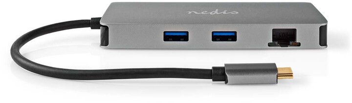Nedis Multiportový adaptér USB-C, 2xUSB-A, USB-C, 2xHDMI, RJ45, SD &amp; MicroSD_812981135
