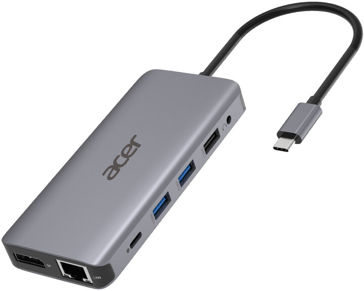 Acer dokovací stanice USB-C 12v1, 2 x USB3.2, 2 x USB2.0, SD/TF, 2 x HDMI, DP, RJ45, jack, PD 60W_1324737593