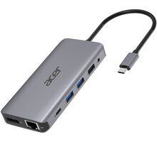 Acer dokovací stanice USB-C 12v1, 2 x USB3.2, 2 x USB2.0, SD/TF, 2 x HDMI, DP, RJ45, jack, PD 60W HP.DSCAB.009