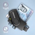 AXAGON CRE-SMP2A, USB-A PocketReader 4-slot čtečka Smart card (eObčanka) + SD/microSD/SIM_1760180007
