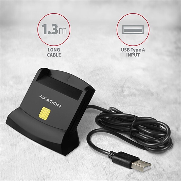 AXAGON CRE-SM2, USB externí čtečka 4-slot Smart card/ID card (eObčanka) + SD/microSD/SIM_1883091507