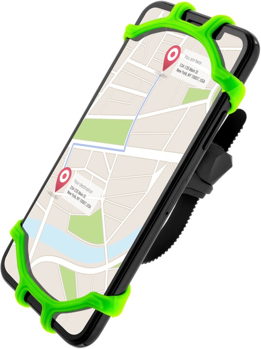 FIXED silikonový držák Bikee pro mobilní telefon, na kolo, limetková