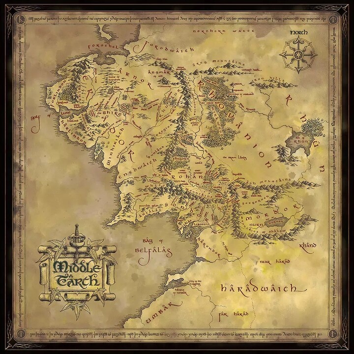 Puzzle Lord of the Rings - Middle Earth Map, 1000 dílků_383192081