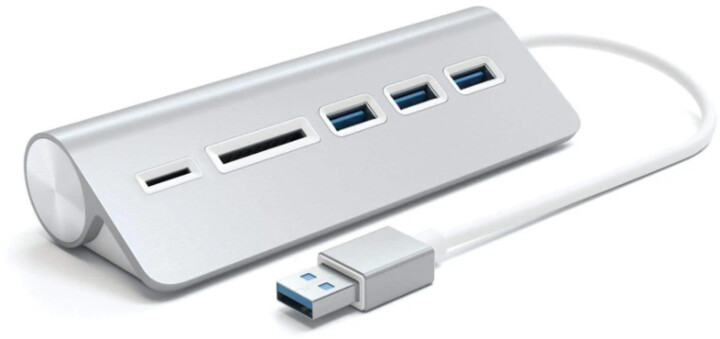 SATECHI Aluminium USB Hub (3x USB 3.0,MicroSD), stříbrná_779701500