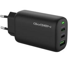 GoGEN síťová nabíječka ACHPD 365, 2x USB-C, USB-A, 65W, černá GOGACHPD365B