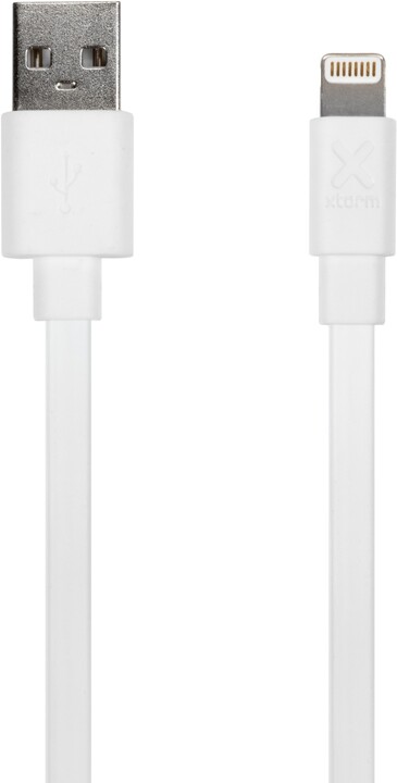 Xtorm kabel USB - Lightning, plochý, M/M, 1m, bílá_1188945792