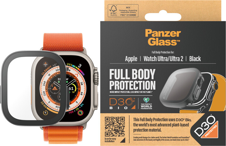 PanzerGlass ochranný kryt s D30 pro Apple Watch Ultra/Ultra 2, černá_1304958448