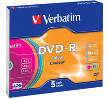 Verbatim DVD-R 4,7GB 16x colour slim 5ks_240953920