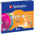 Verbatim DVD-R 4,7GB 16x colour slim 5ks