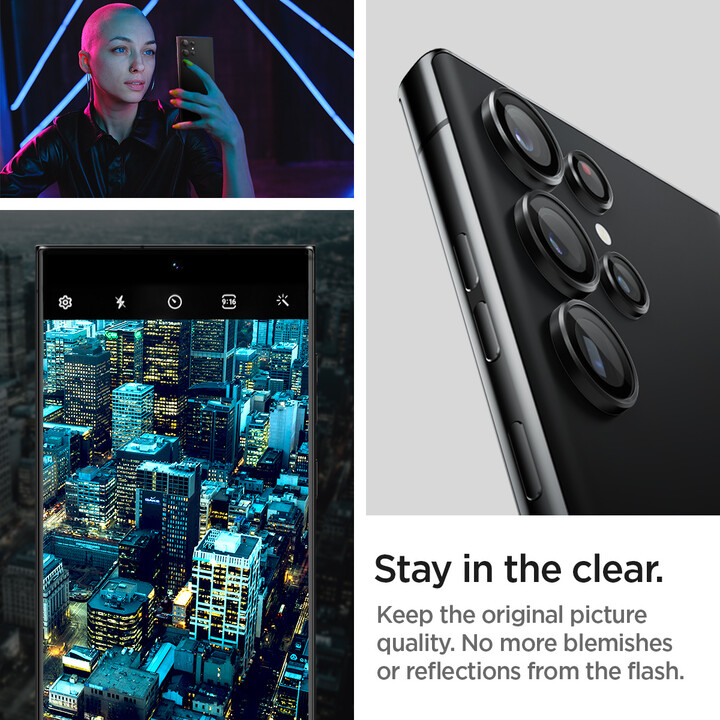 Spigen ochranné sklo EZ Fit Optik Pro pro Samsung Galaxy S23 Ultra, černá, 2ks_1319462116