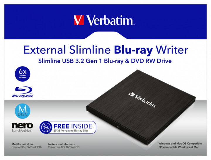 Verbatim Slimline, externí, USB 3.0, černá_535218752