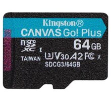 Kingston Micro SDXC Canvas Go! Plus 64GB 170MB/s UHS-I U3 + adaptér