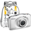 Nikon Coolpix S33, bílá + Backpack kit