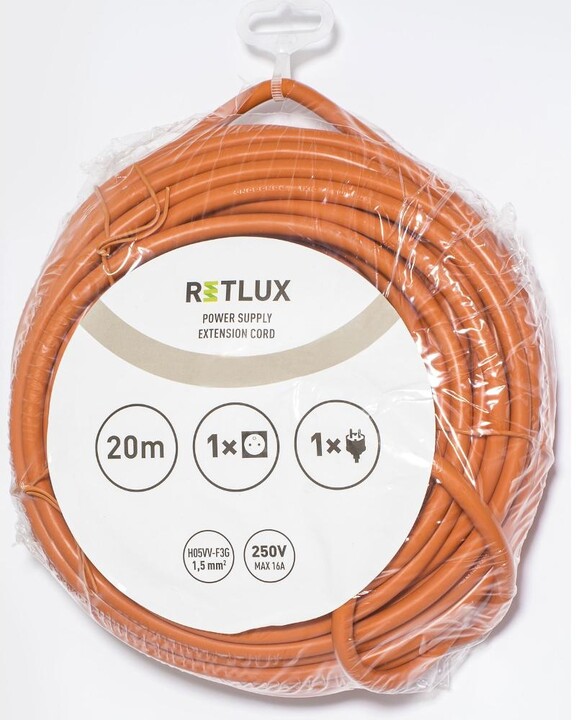 Retlux prodlužovací přívod RPC 46, 20m, oranžová_1043811816