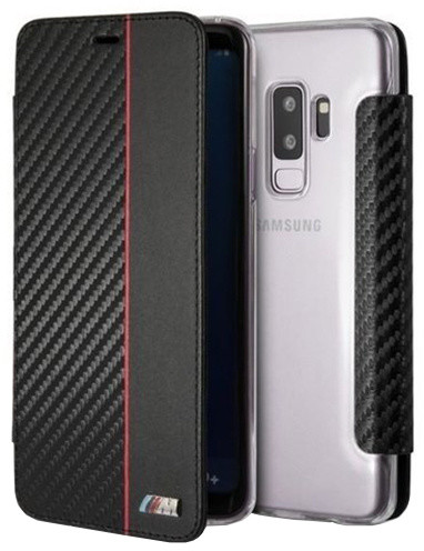BMW &quot;M&quot; Carbon Leather Book Case pro Samsung G965 Galaxy S9 Plus, Red_462871730